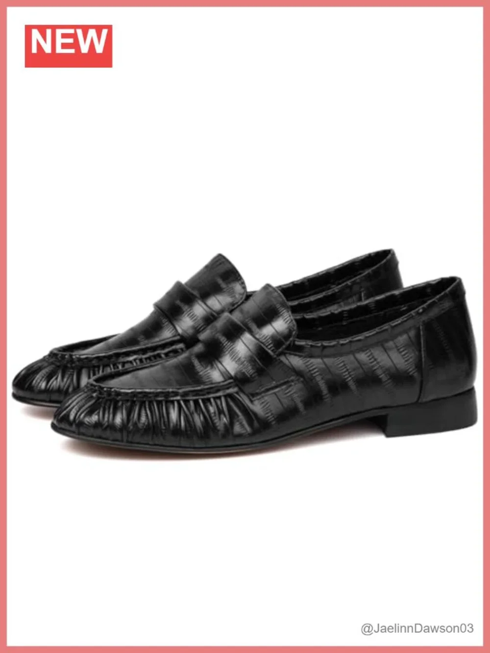 Chunky Heel Penny Loafers for Women Round Toe Slip On PU Rubber Sole Formal